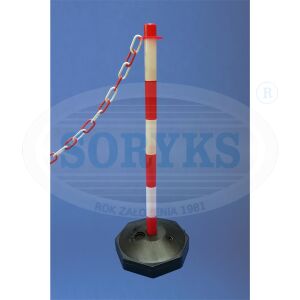 Słupek ostrzegawczy biało-czerwony łańcuchowy z tworzywa zewnętrzny (Cena za 1 sztukę przy zakupie 6 sztuk) SLT-RWG