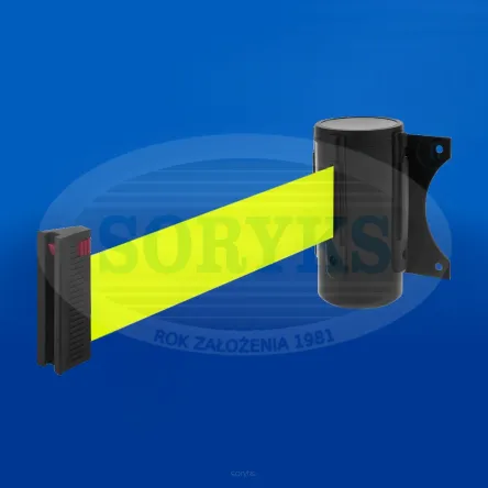 Kaseta ścienna czarna z taśmą żółtą (neon) 5 m