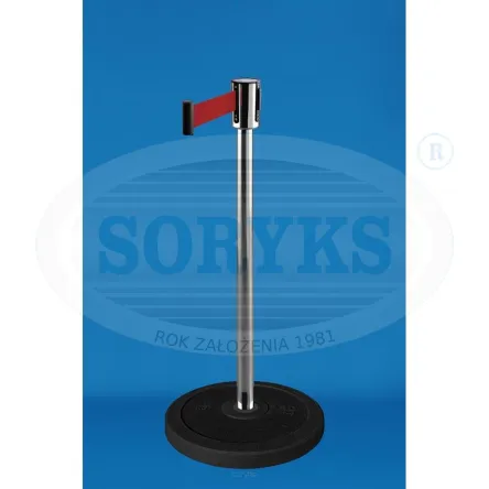 Słupek odgradzający z taśmą 2,3m lub 3,6m 50TR